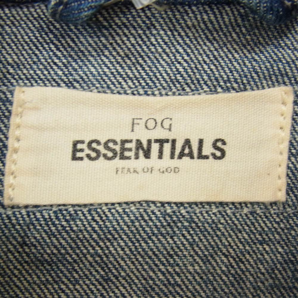 FEAR OF GOD フィアオブゴッド ESSENTIALS エッセンシャルズ バックロゴパッチ デニムジャケット ジージャン インディゴブルー系 L【中古】