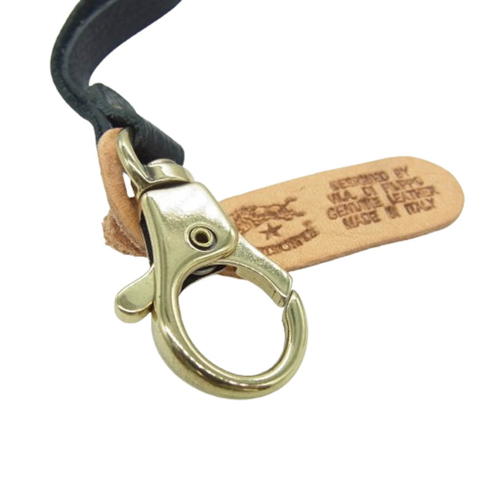IL BISONTE イルビゾンテ 1-05490-35 カウレザー ネックストラップ ブラック系【美品】【中古】