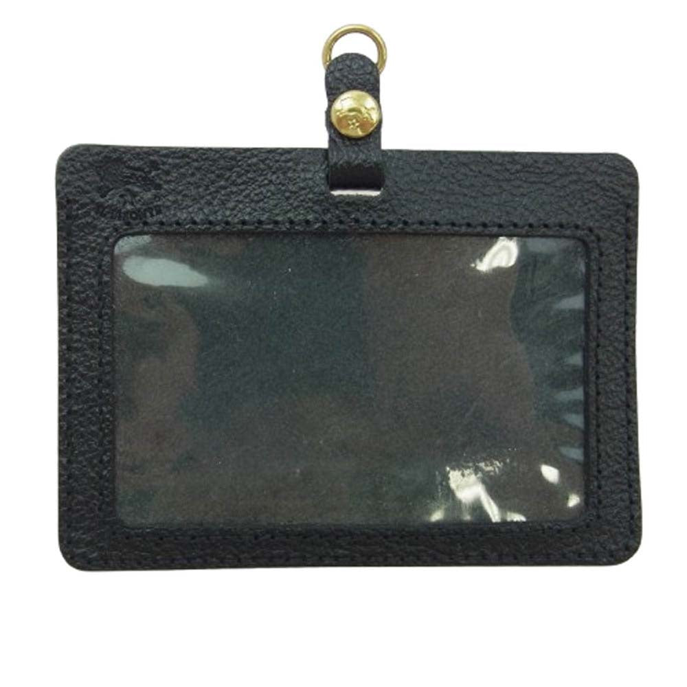 IL BISONTE イルビゾンテ 1-05290-35 カウレザー IDカードケース 名刺入れ ブラック系【美品】【中古】