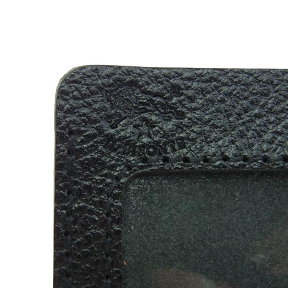 IL BISONTE イルビゾンテ 1-05290-35 カウレザー IDカードケース 名刺入れ ブラック系【美品】【中古】