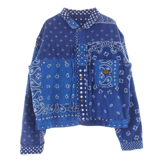 KAPITAL キャピタル K2110LJ090 Flannel Polkadot Bandana Reversible 1st Jacket フランネル バンダナ ジャケット ブルー系 5【中古】