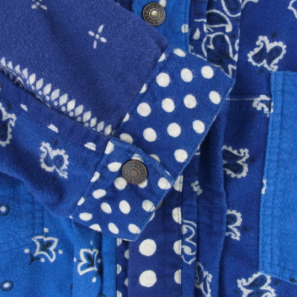 KAPITAL キャピタル K2110LJ090 Flannel Polkadot Bandana Reversible 1st Jacket フランネル バンダナ ジャケット ブルー系 5【中古】