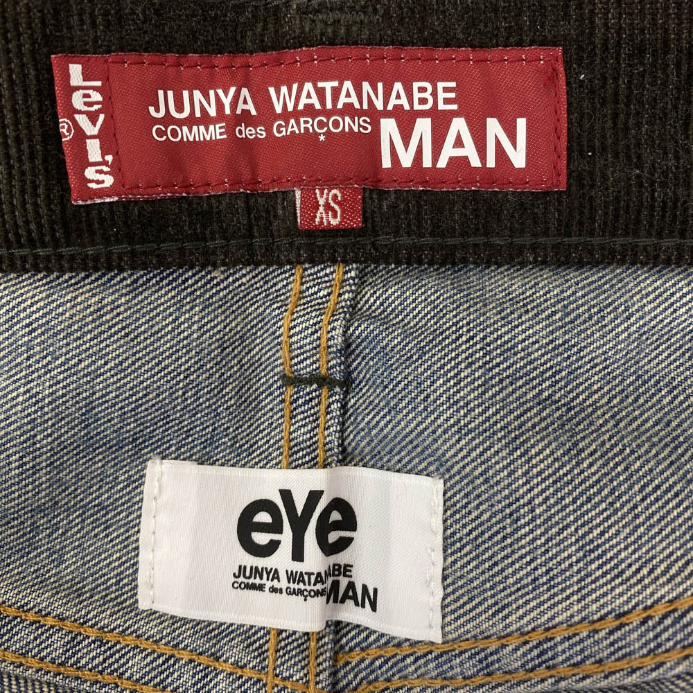 JUNYA WATANABE COMME des GARCONS MAN ジュンヤワタナベコムデギャルソンマン AD2009 WE-P909 LEVIS リーバイス 505 Wネーム 再構築 デニムパンツ ジーンズ インディゴブルー系 XS【中古】