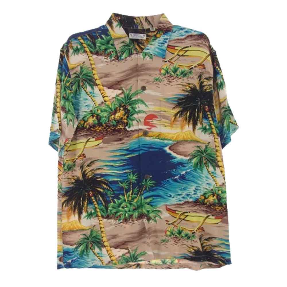 SUN SURF サンサーフ SS31595 WAIKIKI SHORE アロハ ハワイアン シャツ マルチカラー系 M【美品】【中古】