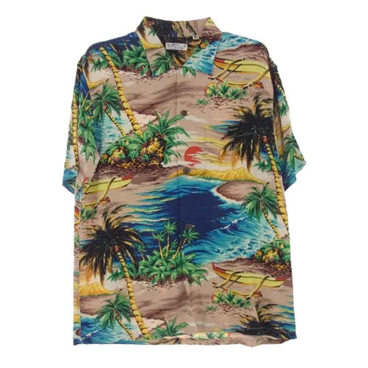 SUN SURF サンサーフ SS31595 WAIKIKI SHORE アロハ ハワイアン シャツ マルチカラー系 M【美品】【中古】
