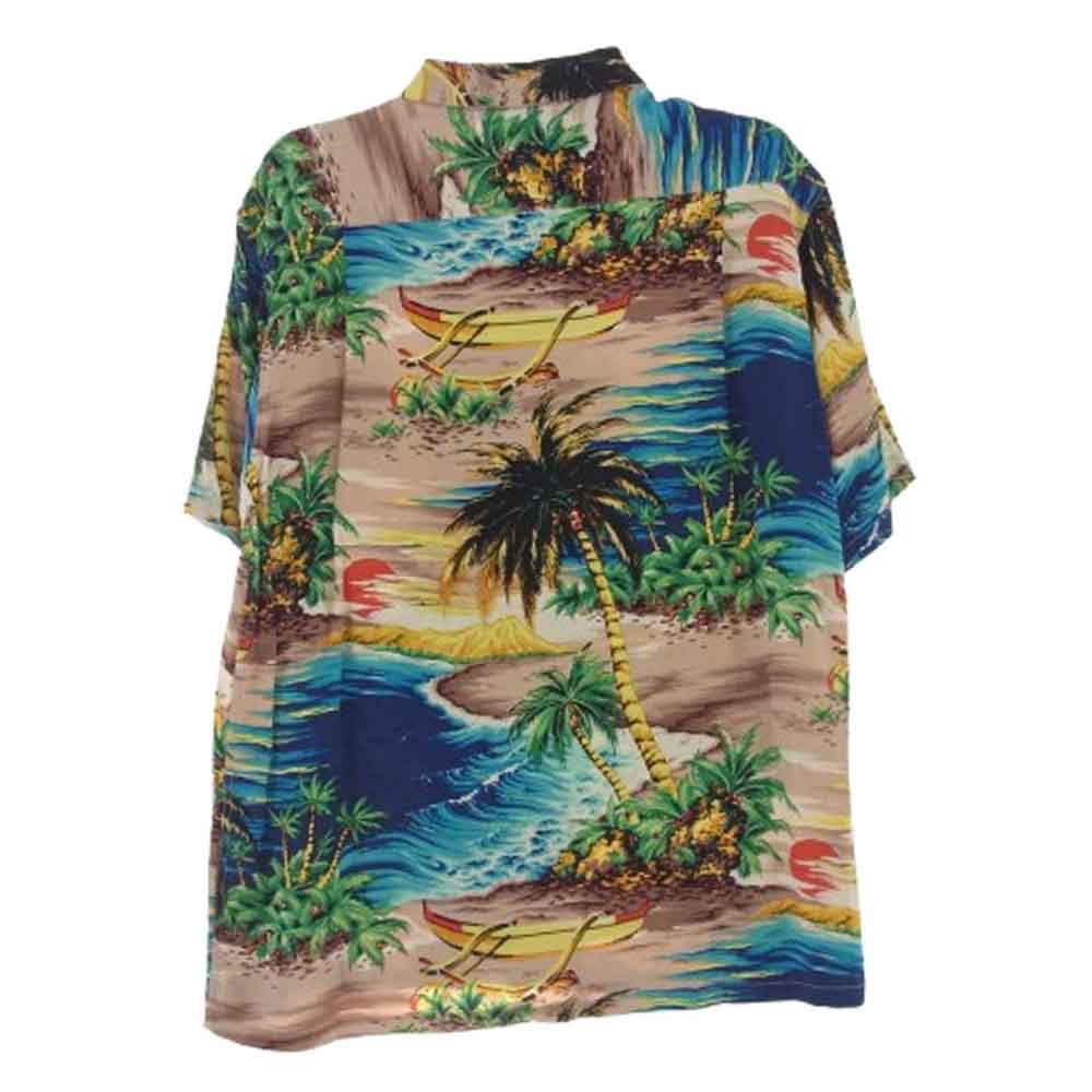 SUN SURF サンサーフ SS31595 WAIKIKI SHORE アロハ ハワイアン シャツ マルチカラー系 M【美品】【中古】