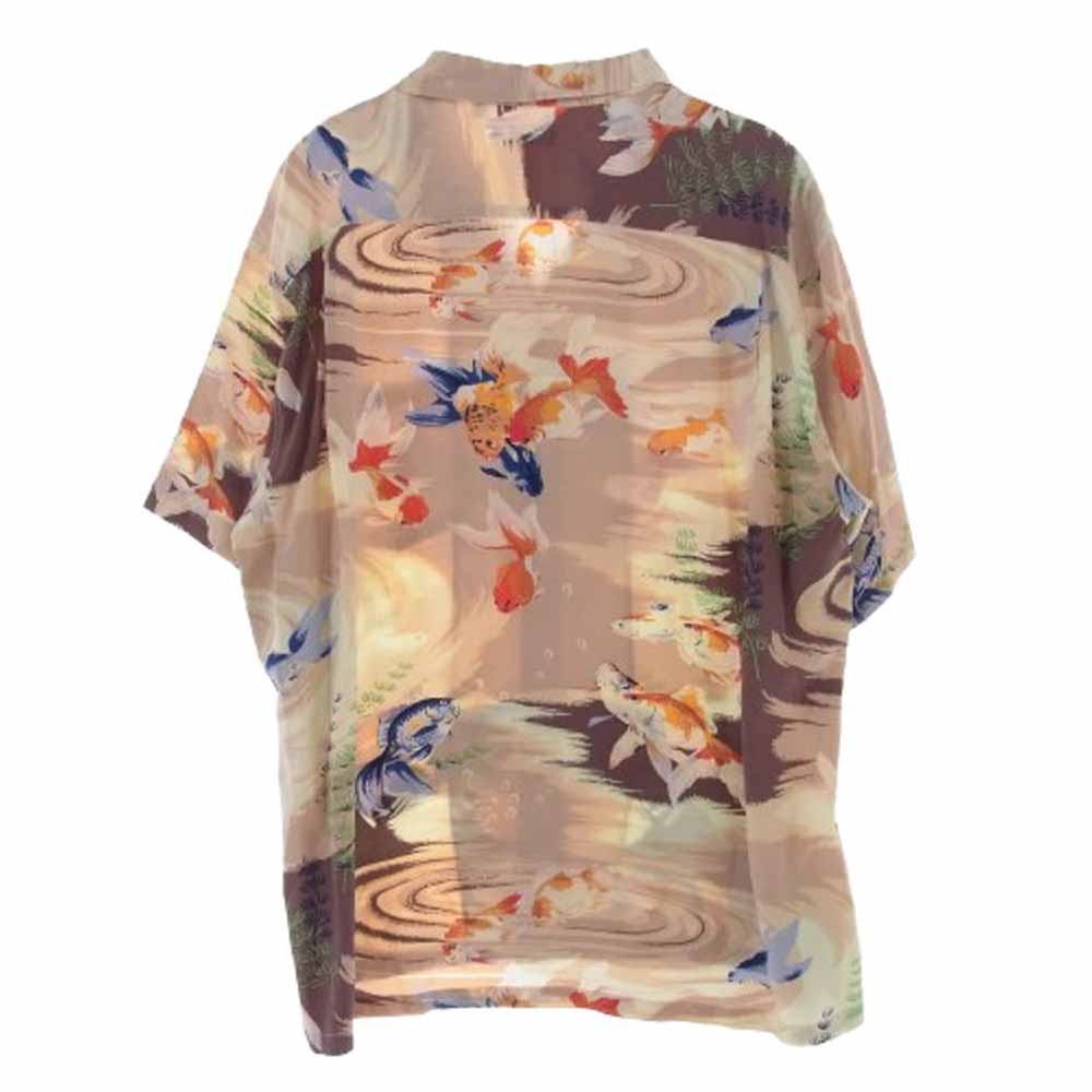 SUN SURF サンサーフ SS38027 GOLD FISH 金魚 アロハ ハワイアン シャツ ピンク系 マルチカラー系 L【美品】【中古】