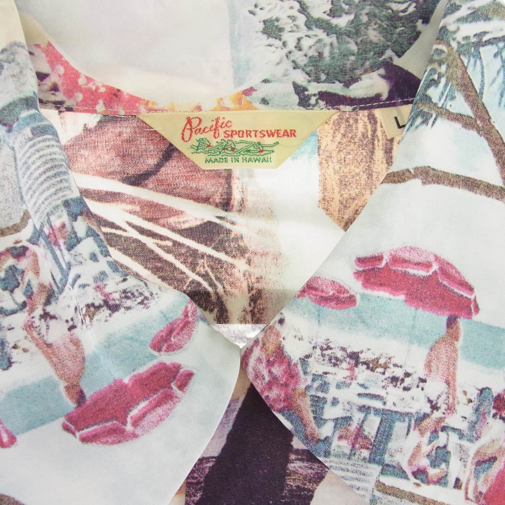 SUN SURF サンサーフ SS38678 SP KAIKAMAHINE スペシャル 洋柄 アロハ ハワイアン シャツ マルチカラー系 L【美品】【中古】