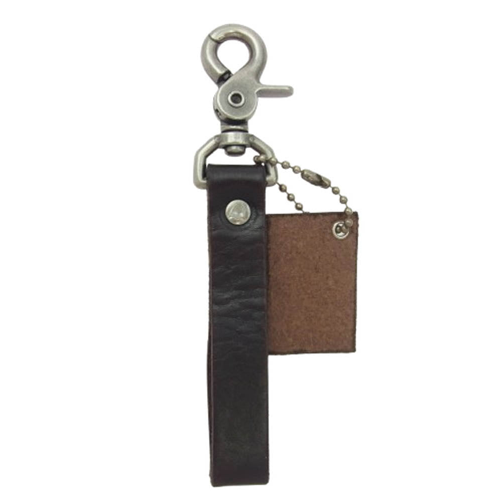 HTC エイチティーシー RHC ロンハーマン 別注 Studs Leather Long Key Ring Wネーム スタッズ レザー キーリング ダークブラウン系【中古】