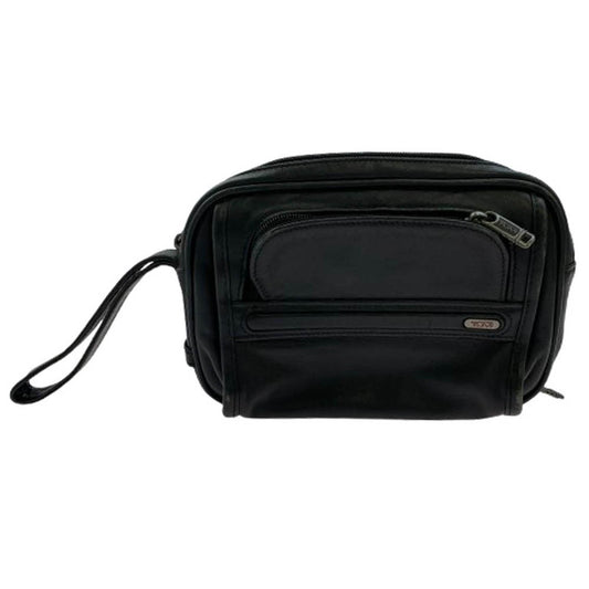 TUMI トゥミ オールレザー セカンドバッグ クラッチバッグ ブラック系【中古】