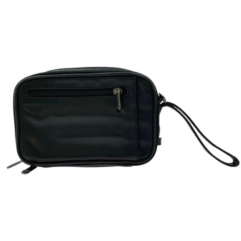 TUMI トゥミ オールレザー セカンドバッグ クラッチバッグ ブラック系【中古】
