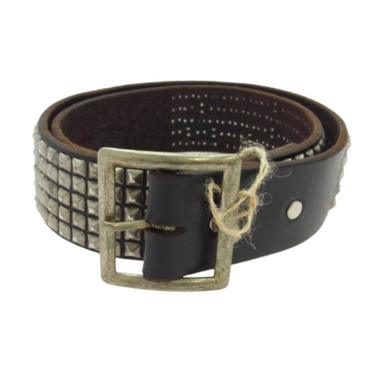 GLADHAND & Co. グラッドハンド GH Co-USA BELT 5連 スクエア スタッズ レザー ベルト ブラック系 32【中古】