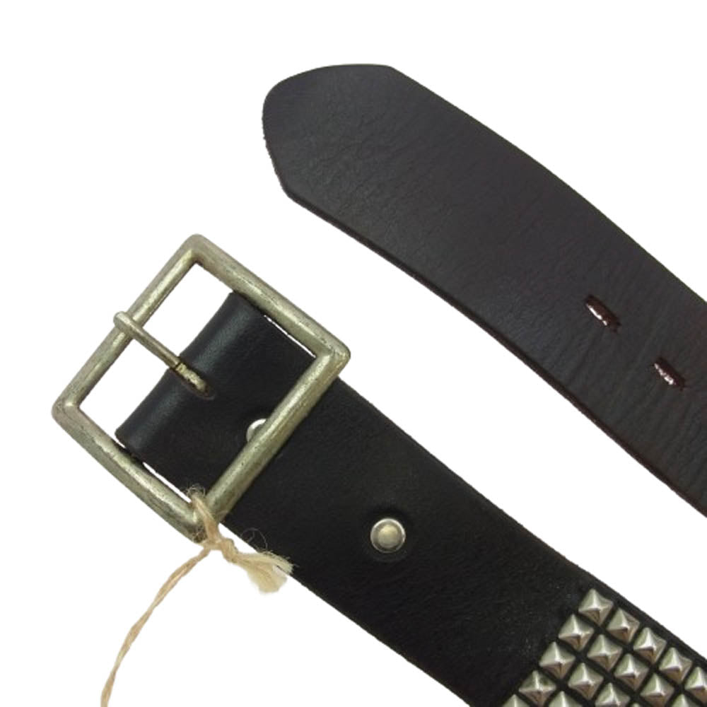 GLADHAND & Co. グラッドハンド GH Co-USA BELT 5連 スクエア スタッズ レザー ベルト ブラック系 32【中古】