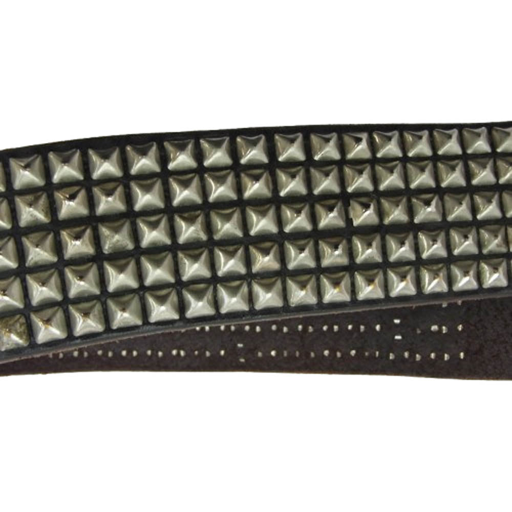 GLADHAND & Co. グラッドハンド GH Co-USA BELT 5連 スクエア スタッズ レザー ベルト ブラック系 32【中古】