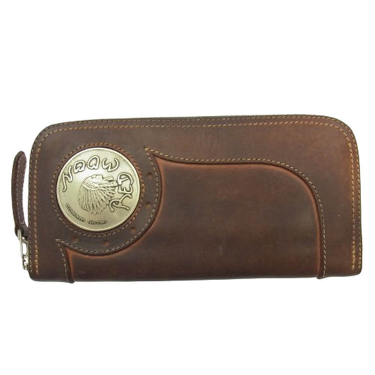 REDMOON レッドムーン PR-PALETTE-LCBB PAILOT RIVER LONG WALLET パイロットリバー ビッグコンチョ付き ロングウォレット 長財布 ブラウン系【中古】