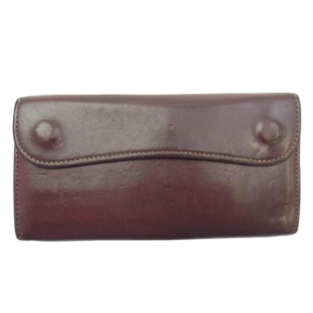 WILDSWANS ワイルドスワンズ WAVE ウェイブ ウェーブ 牛革 ロングウォレット 長財布 エンジ系【中古】