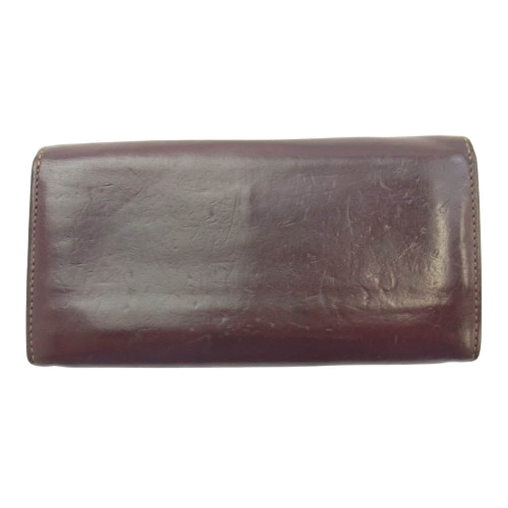 WILDSWANS ワイルドスワンズ WAVE ウェイブ ウェーブ 牛革 ロングウォレット 長財布 エンジ系【中古】