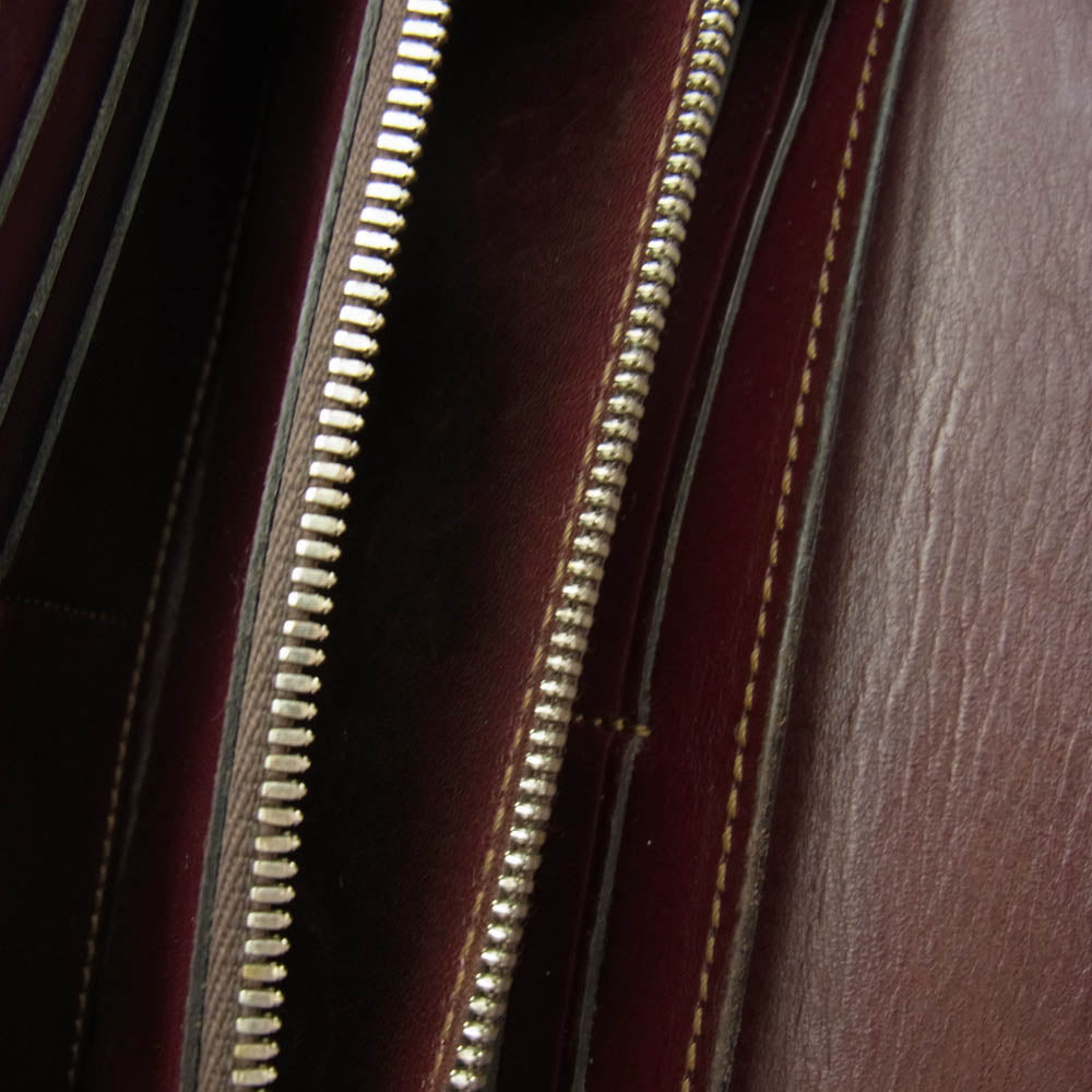 WILDSWANS ワイルドスワンズ WAVE ウェイブ ウェーブ 牛革 ロングウォレット 長財布 エンジ系【中古】