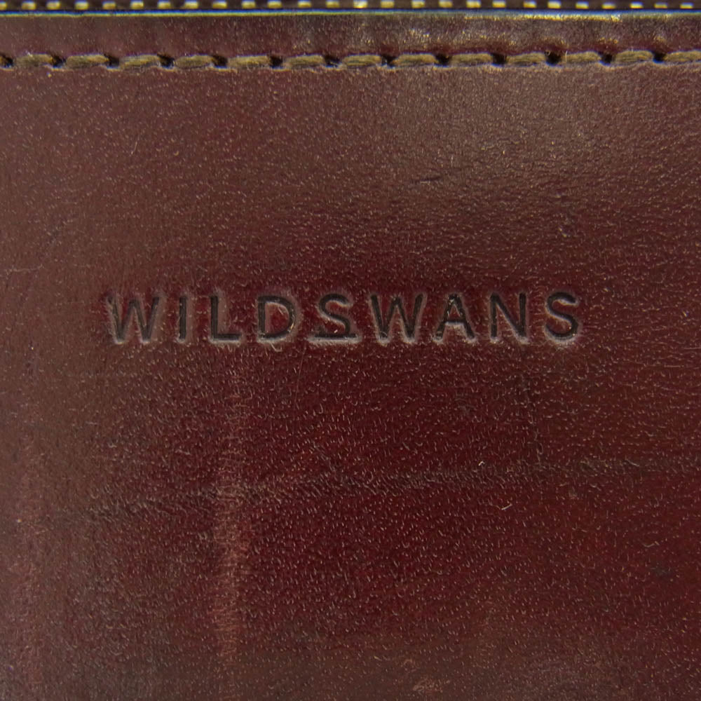 WILDSWANS ワイルドスワンズ WAVE ウェイブ ウェーブ 牛革 ロングウォレット 長財布 エンジ系【中古】