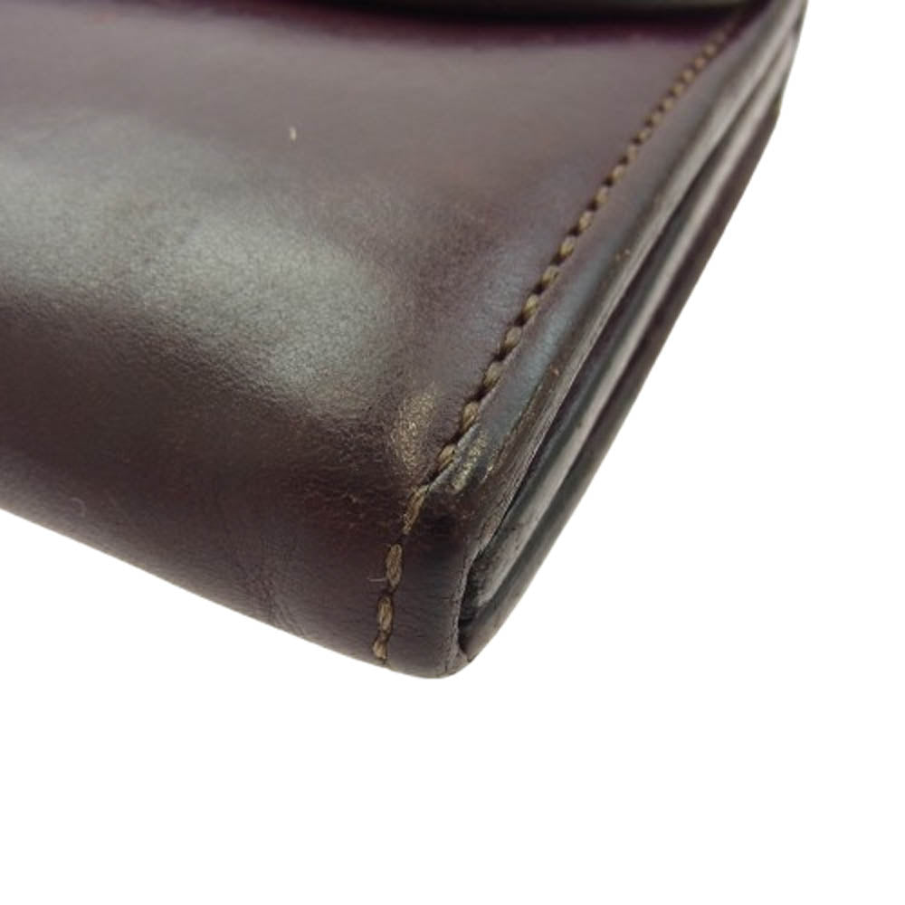 WILDSWANS ワイルドスワンズ WAVE ウェイブ ウェーブ 牛革 ロングウォレット 長財布 エンジ系【中古】