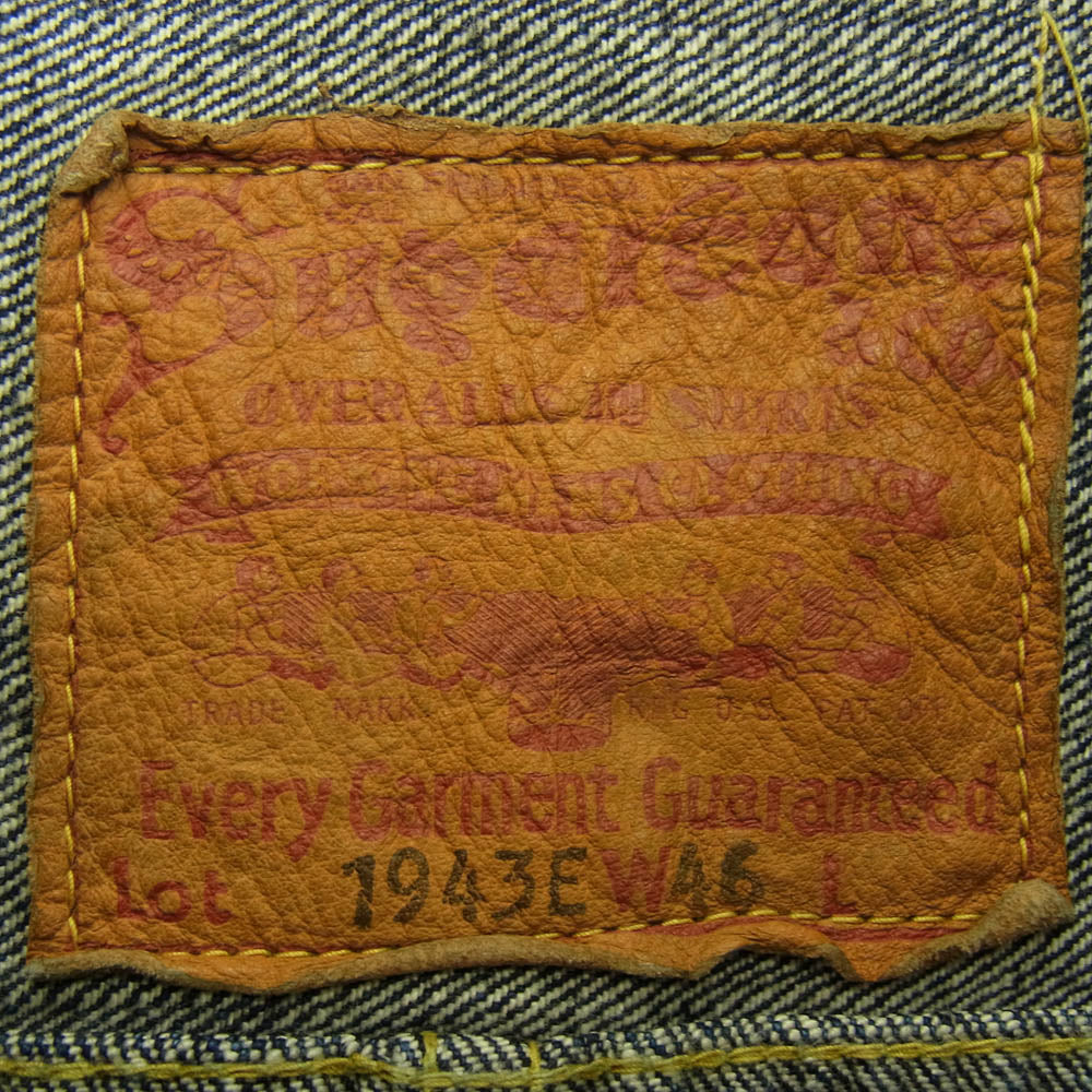 SUGAR CANE シュガーケーン #08 DENIM BLOUSE S1943 T-BACK 1st 大戦 デニムジャケット Gジャン インディゴブルー系 46【中古】