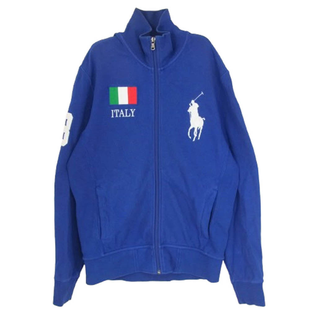 POLO RALPH LAUREN ポロ・ラルフローレン ポニーロゴ ジップアップ トラック ジャケット ブルー系 M【中古】
