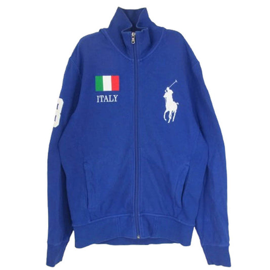 POLO RALPH LAUREN ポロ・ラルフローレン ポニーロゴ ジップアップ トラック ジャケット ブルー系 M【中古】