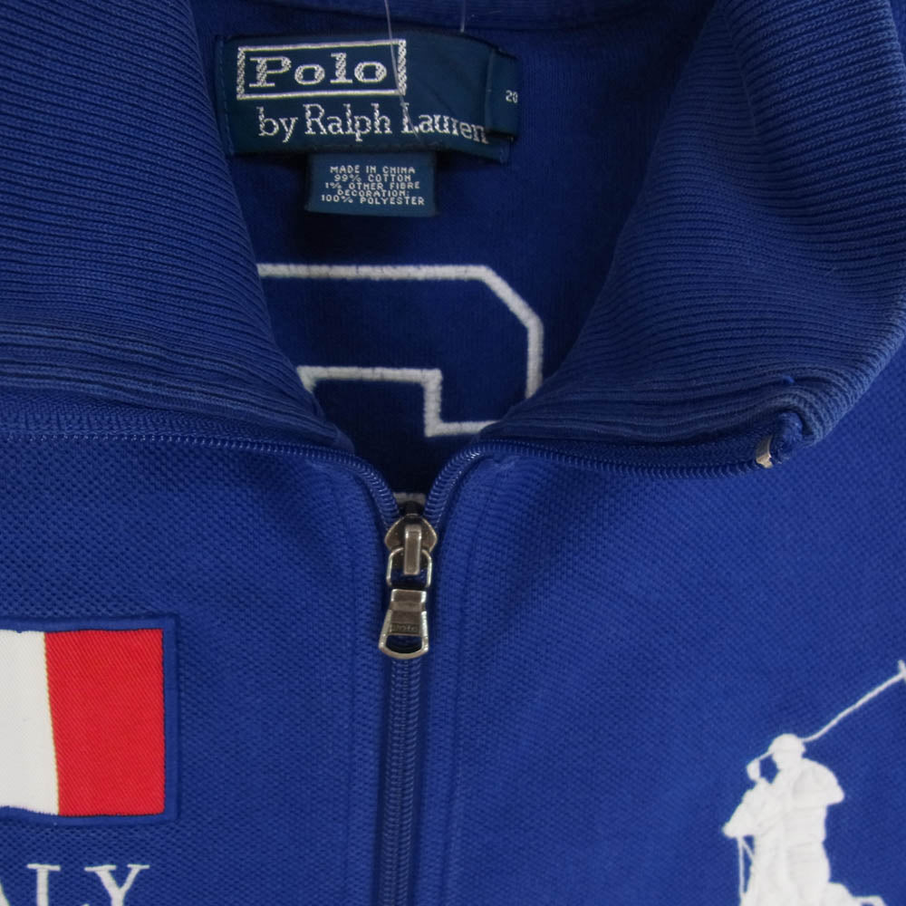 POLO RALPH LAUREN ポロ・ラルフローレン ポニーロゴ ジップアップ トラック ジャケット ブルー系 M【中古】