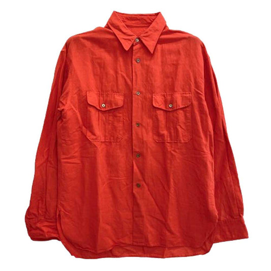 イレーヴ 2ポケット レギュラーカラー 長袖 シャツ オレンジ系 4【中古】