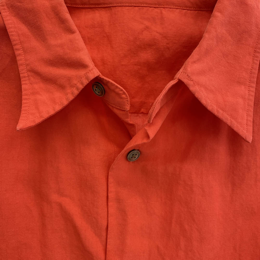 イレーヴ 2ポケット レギュラーカラー 長袖 シャツ オレンジ系 4【中古】