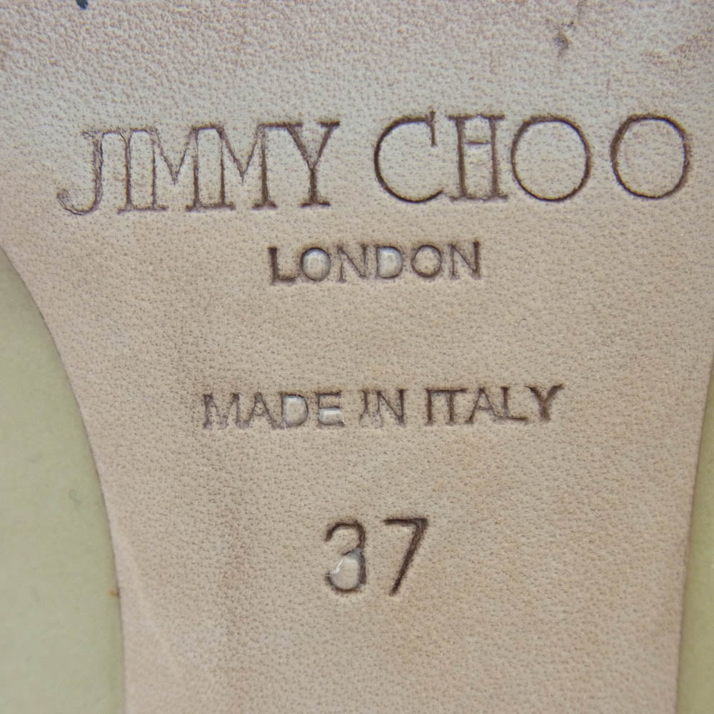 JIMMY CHOO ジミーチュウ パテント ヒール パンプス シューズ ベージュ系 37【中古】