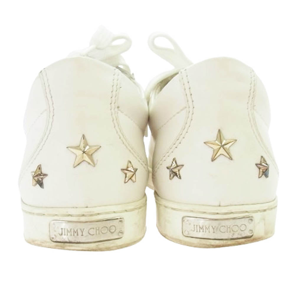 JIMMY CHOO ジミーチュウ CASH キャッシュ スタースタッズ スニーカー ホワイト系 37【中古】