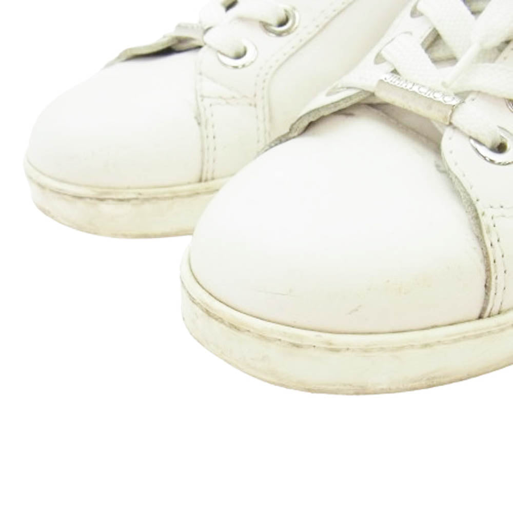 JIMMY CHOO ジミーチュウ CASH キャッシュ スタースタッズ スニーカー ホワイト系 37【中古】