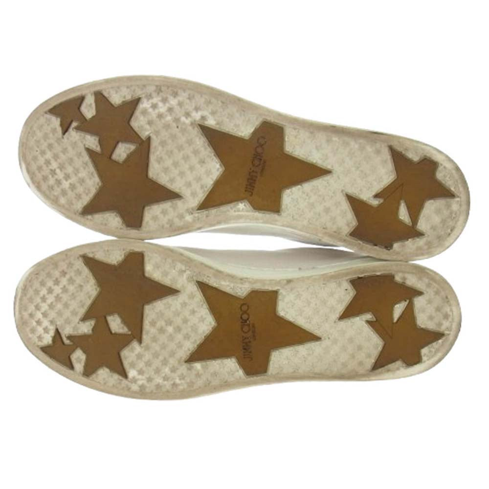 JIMMY CHOO ジミーチュウ CASH キャッシュ スタースタッズ スニーカー ホワイト系 37【中古】