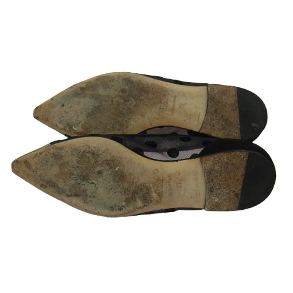 JIMMY CHOO ジミーチュウ DOROTHY FLAT ドロシー フラット メッシュ シューズ パンプス ブラック系 37【中古】