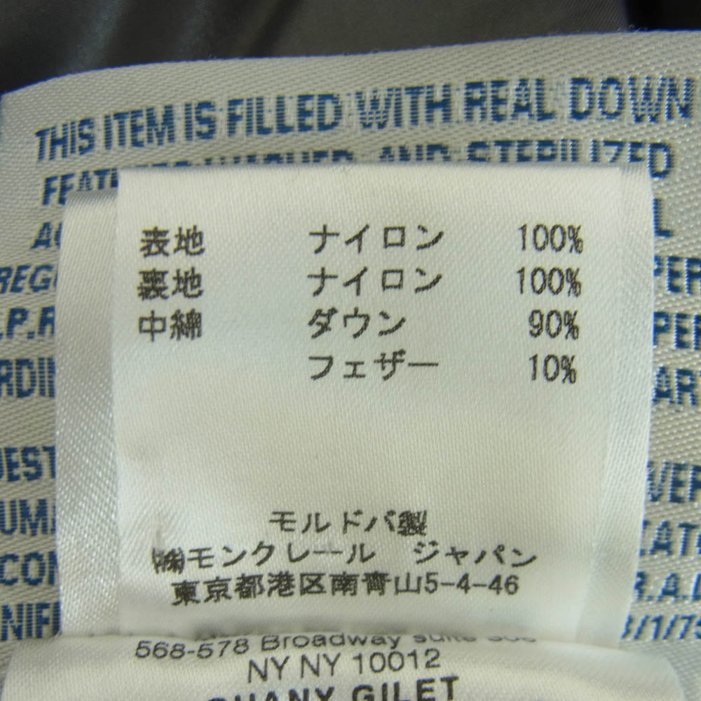 MONCLER モンクレール 120934830105 GHANY ガーニー ロゴワッペン ダウン ベスト ジャケット モルドバ製 グレー系 00【中古】
