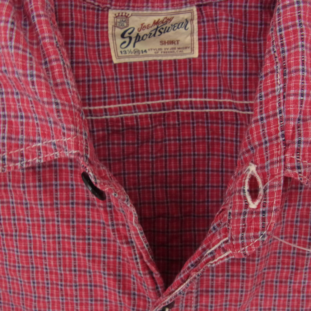 The REAL McCOY'S ザリアルマッコイズ JOE McCOY ジョーマッコイ 長袖 チェック シャツ レッド系 XS【中古】