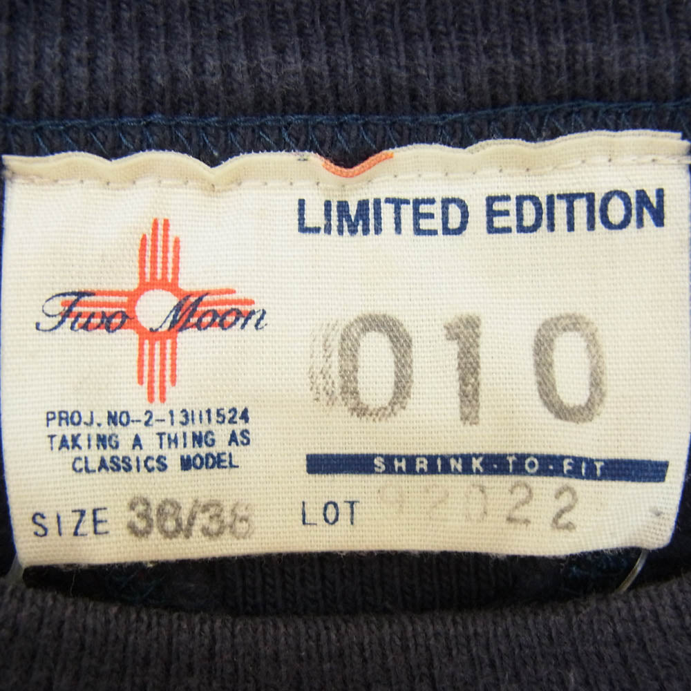 TWO MOON トゥームーン 92022 LIMITED EDITION リミテッドエディション 両Vガゼット スウェット トレーナー ネイビー系 36 38【中古】