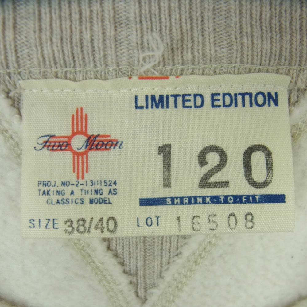 TWO MOON トゥームーン 16508 LIMITED EDITION リミテッドエディション 針抜きリブ 両Vガゼット スウェット トレーナー ベージュ系 38 / 40【中古】