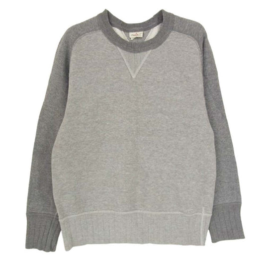 TWO MOON トゥームーン 裾リブ 両Vガゼット スウェット トレーナー グレー系 36 38【中古】