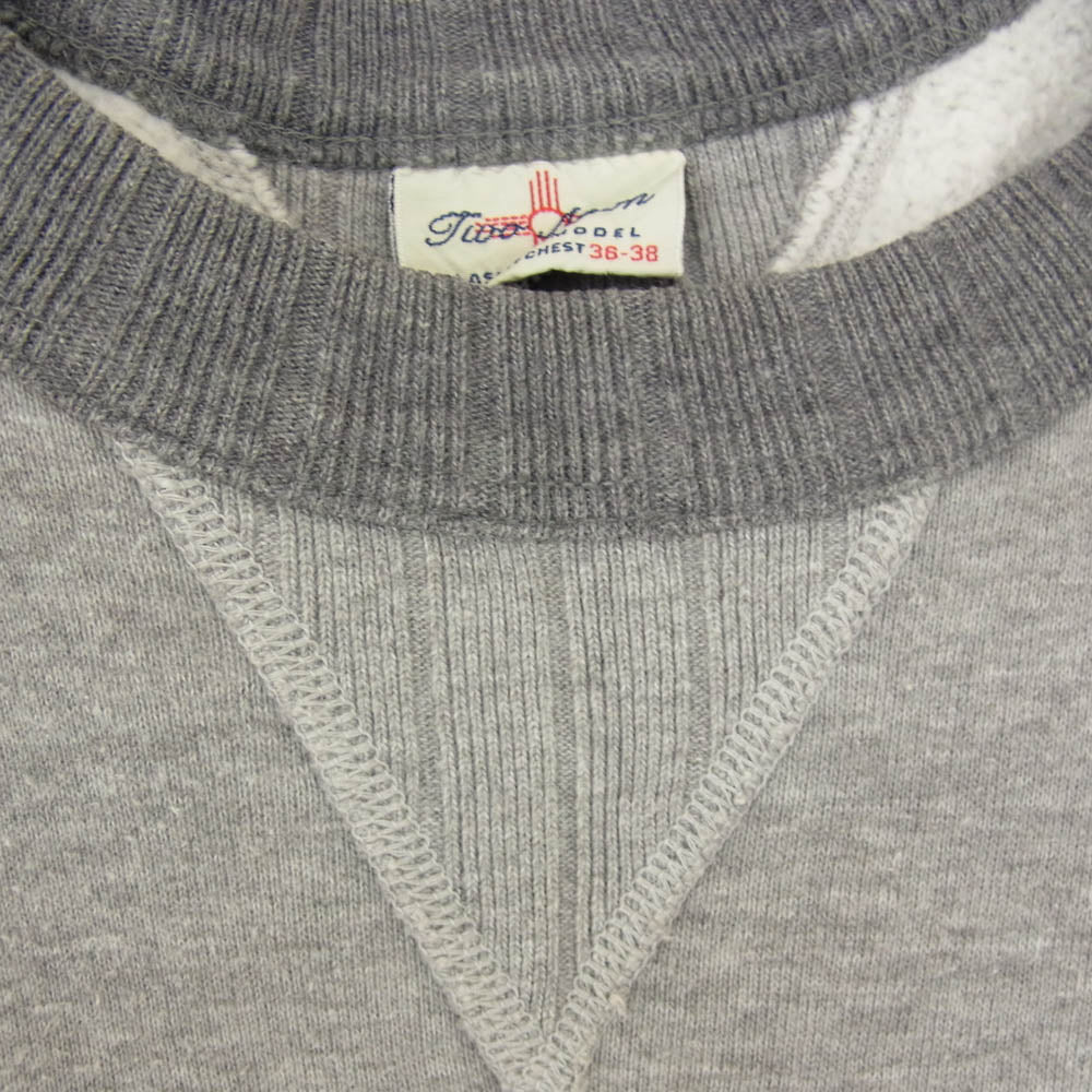 TWO MOON トゥームーン 裾リブ 両Vガゼット スウェット トレーナー グレー系 36 38【中古】