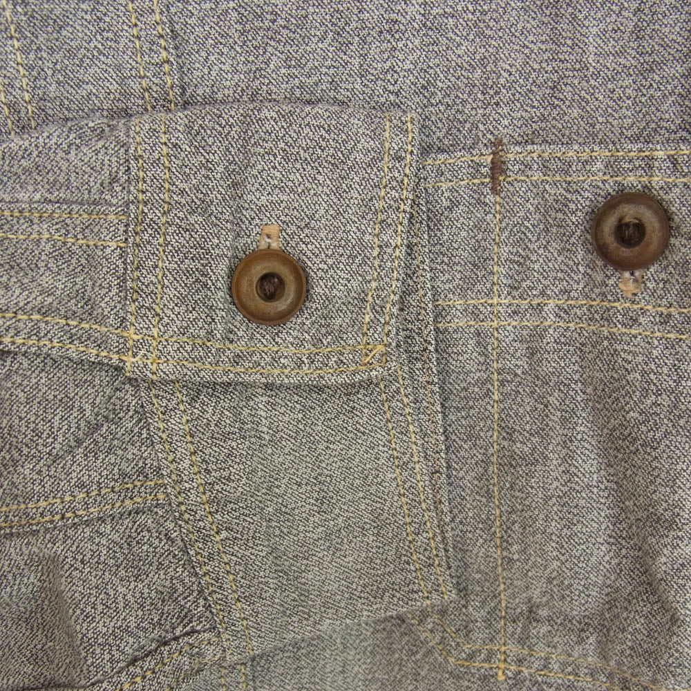 FREEWHEELERS フリーホイーラーズ NEAL CASSADY シャンブレー 長袖 ワーク シャツ グレー系 サイズ表記無【中古】