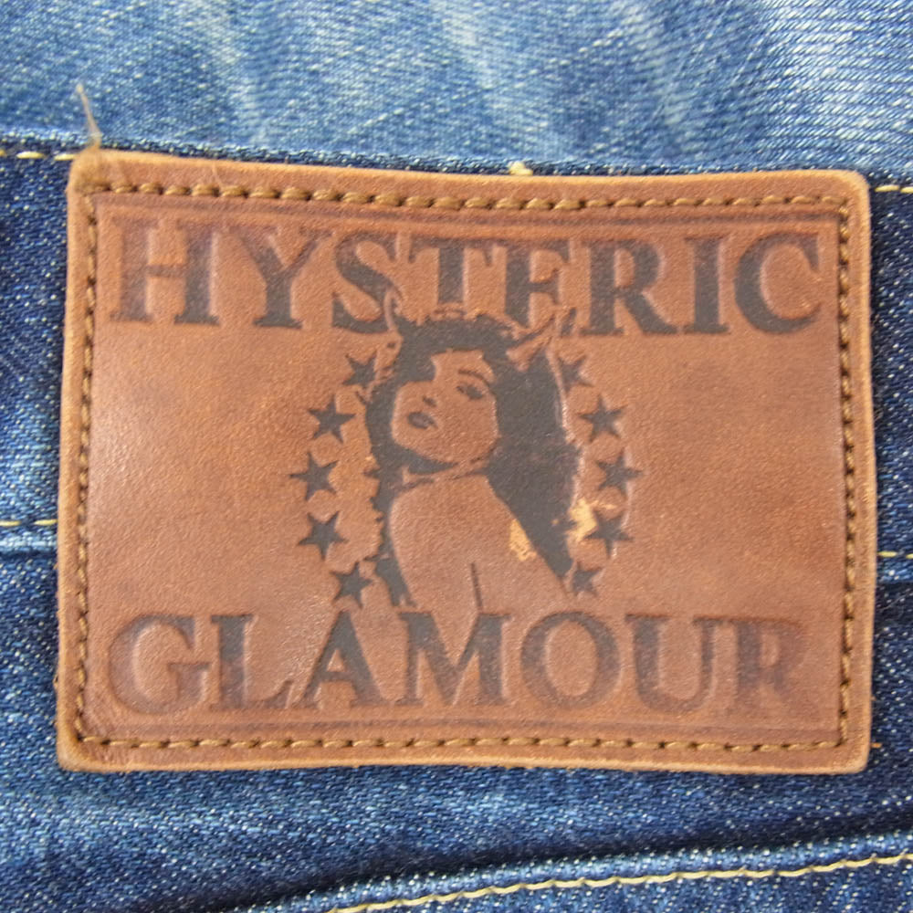 HYSTERIC GLAMOUR ヒステリックグラマー 14SS 0241AP12 HRLR加工 スタッズ スリムストレート デニム パンツ インディゴブルー系 28【中古】