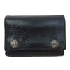 CHROME HEARTS クロムハーツ（原本有） 3FOLD 3フォールド クロスボールボタン コンパクト ウォレット レザー 三つ折り財布 ブラック系【中古】
