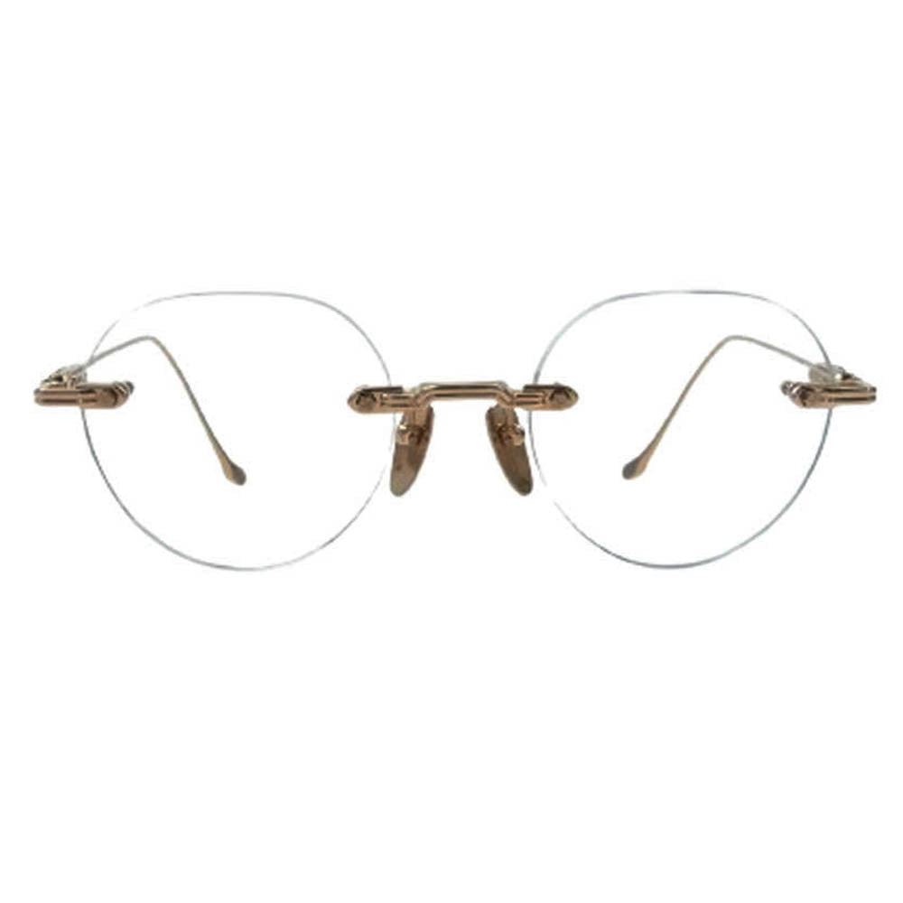 CHROME HEARTS クロムハーツ（原本無） SOFFFFFFFFERS 純正レザーアイウェアケース付属 サイドフローラルクロステンプル リムレス アイウェア 眼鏡【中古】