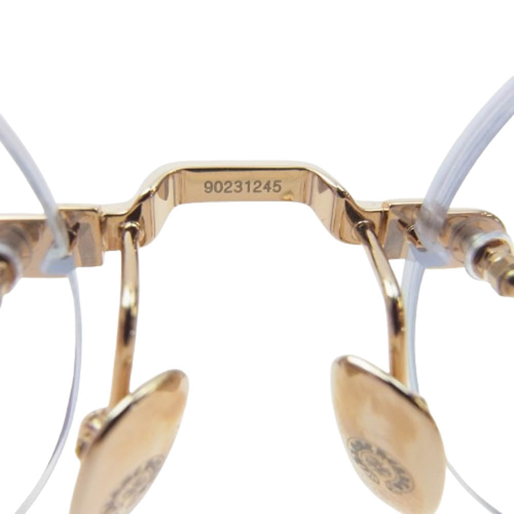 CHROME HEARTS クロムハーツ（原本無） SOFFFFFFFFERS 純正レザーアイウェアケース付属 サイドフローラルクロステンプル リムレス アイウェア 眼鏡【中古】