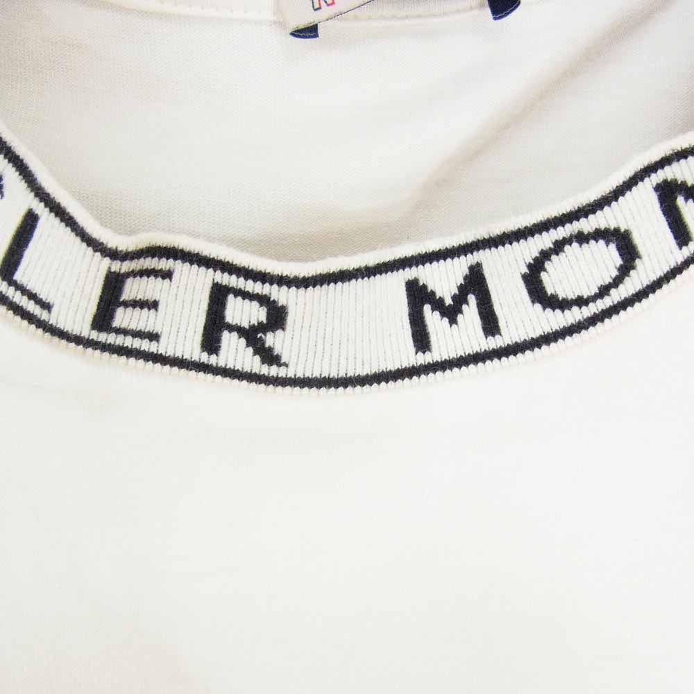 MONCLER モンクレール K10918C000278390T SS TSHIRT カラーネック ロゴレタリング 半袖 Tシャツ ホワイト系 L【中古】