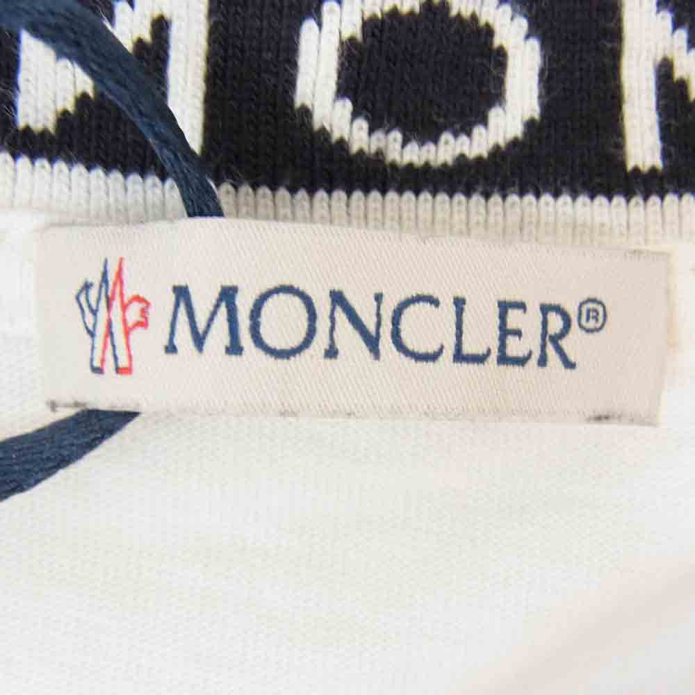 MONCLER モンクレール K10918C000278390T SS TSHIRT カラーネック ロゴレタリング 半袖 Tシャツ ホワイト系 L【中古】