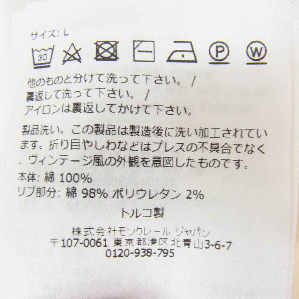MONCLER モンクレール K10918C000278390T SS TSHIRT カラーネック ロゴレタリング 半袖 Tシャツ ホワイト系 L【中古】