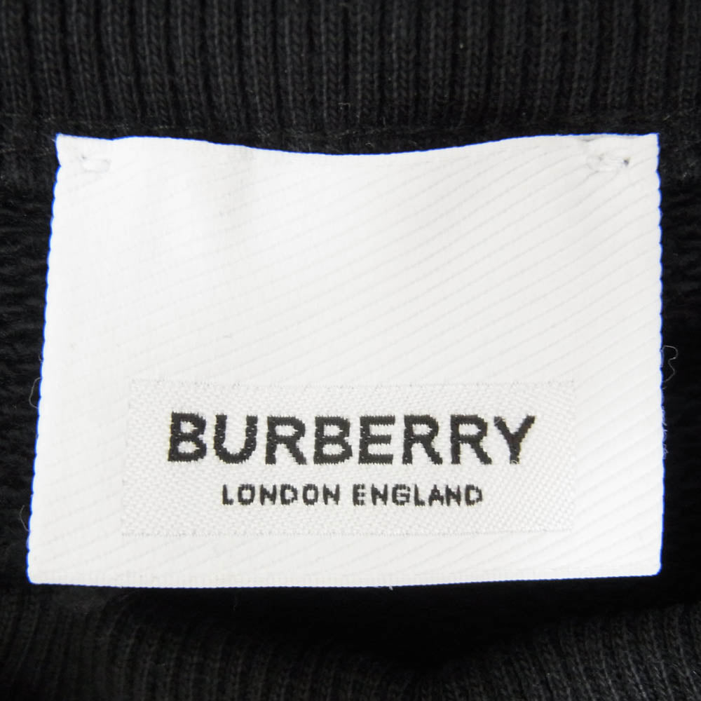 BURBERRY LONDON バーバリー ロンドン 8037982 ロゴ刺繍 ワッペン クルーネック スウェット トレーナー ブラック系 M【中古】
